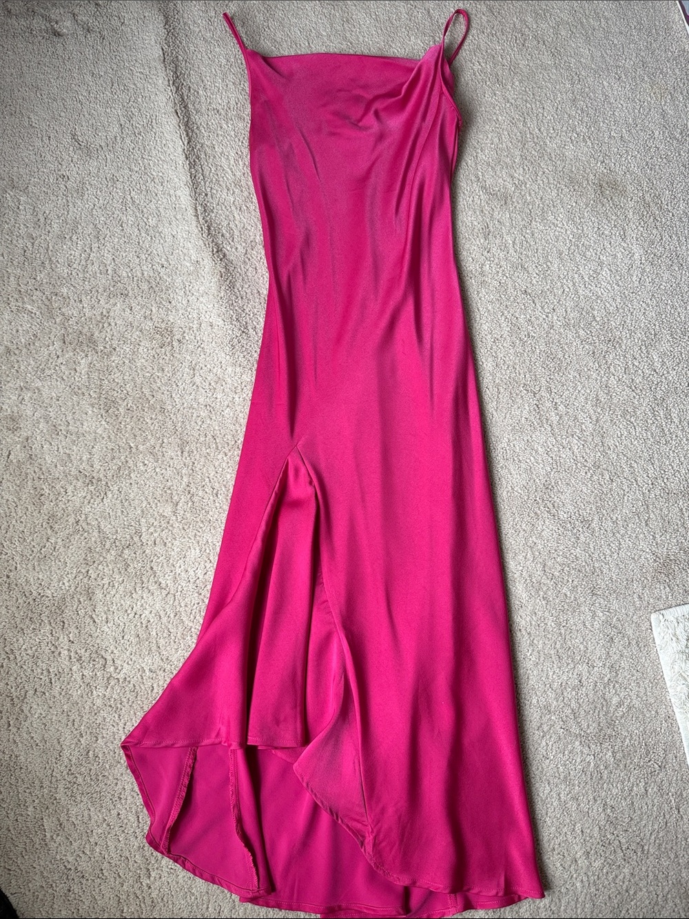 Women's Midi Slip Dress in Fuchsia